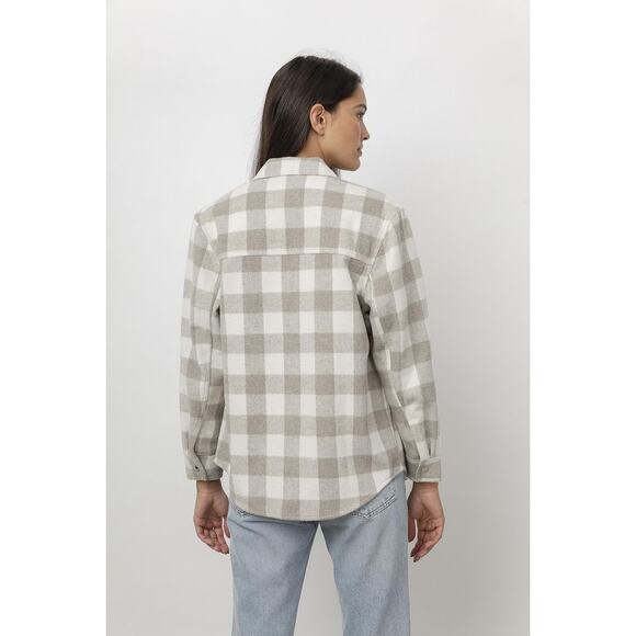 RAILS Tripp Shirt Jacket Ivory Rain Checkered Fleece Flannel Women's M - Picture 5 of 13